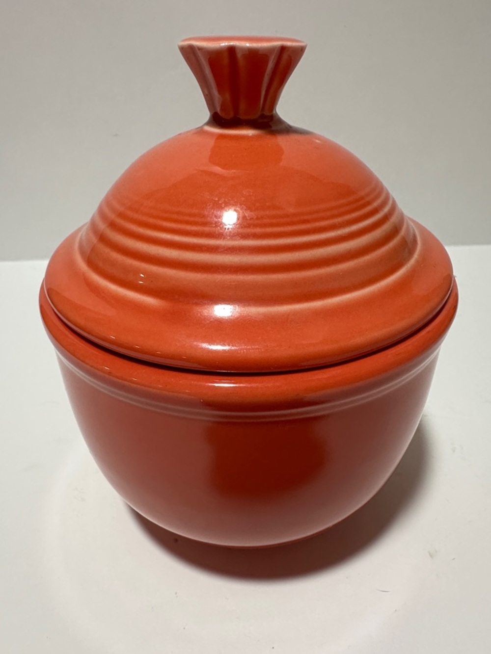 Fiesta Persimmon Marmalade Jar Sugar Bowl w/ Lid Homer Laughlin Vintage